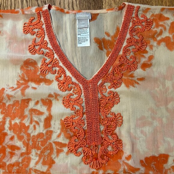 NWOT Chico’s Embellished Poncho Style Tunic Top - Picture 4 of 5